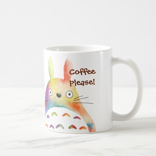 Caneca De Café Animal lunático do arco-íris (Direita)