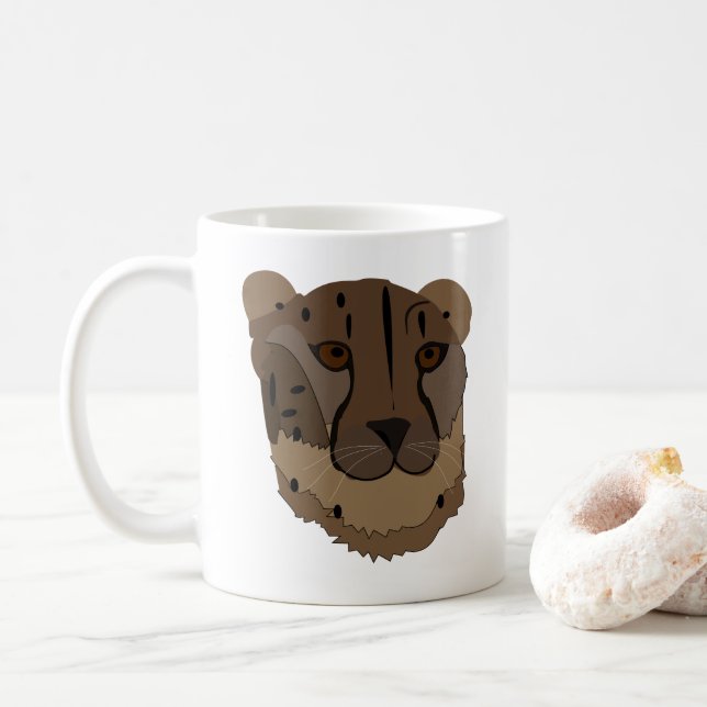 Caneca De Café Animal Selvagem Guepardo (Com Donut)