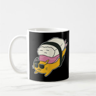 Caneca De Café Animal Sushi Cat Lover Japonês Engraçado Anime Kaw