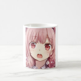 Caneca De Café Anime de cabelos cor-de-rosa olhais de ameixa assu