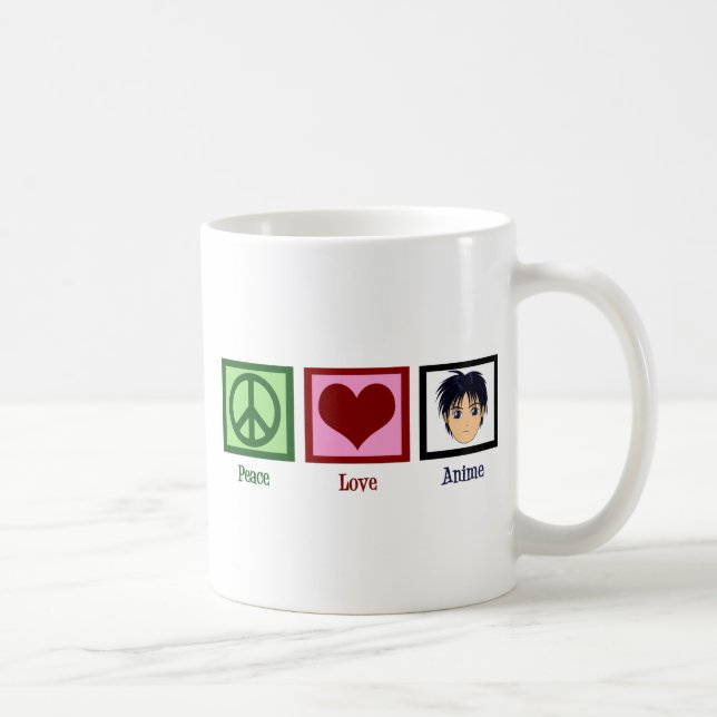 Caneca De Café Anime de Paz e Amor (Direita)