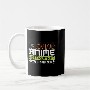 Caneca De Café Anime Engraçado Citar Anime É Como Respirar