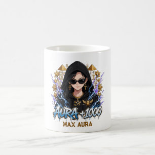 Caneca De Café Anime Faraó Egípcio Garota Aura mais 1000 Streetw