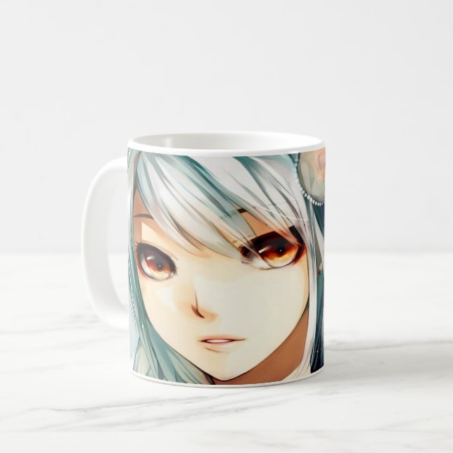 Caneca De Café Anime girl art (Frente Esquerda)