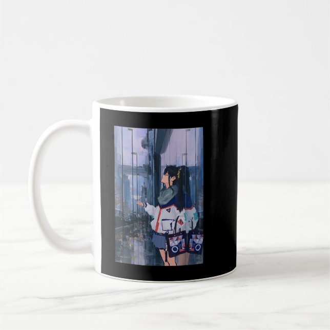 Caneca De Café Anime Girl Kawaii Waifu - Estética japonesa Otaku (Esquerda)