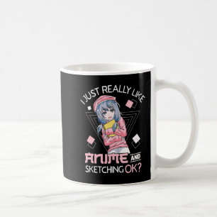 Caneca De Café Anime Girl Waifu Que Ama Anime Ramen E Sketchi
