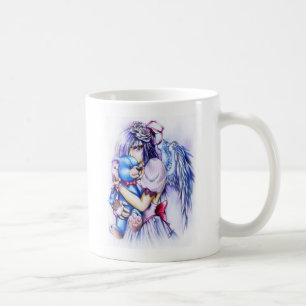 Caneca De Café Anime Gothic Pink Angel Girl Com Ursinho