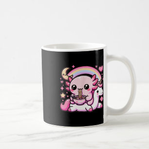 Caneca De Café Anime Kawaii Axolotl Comendo Ramen Noodles Tee