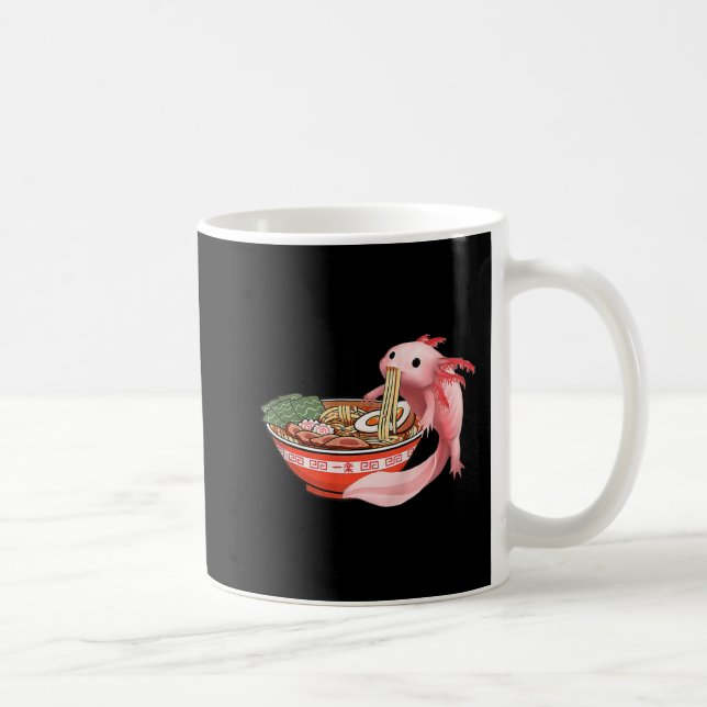 Caneca De Café Anime Kawaii Cute Axolotl Japonês Ramen Noodles A (Direita)