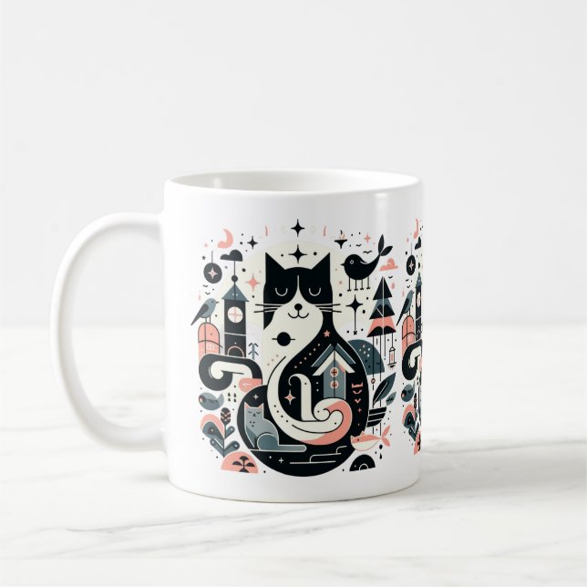 Caneca De Café Anime o gato engraçado Mug (Esquerda)