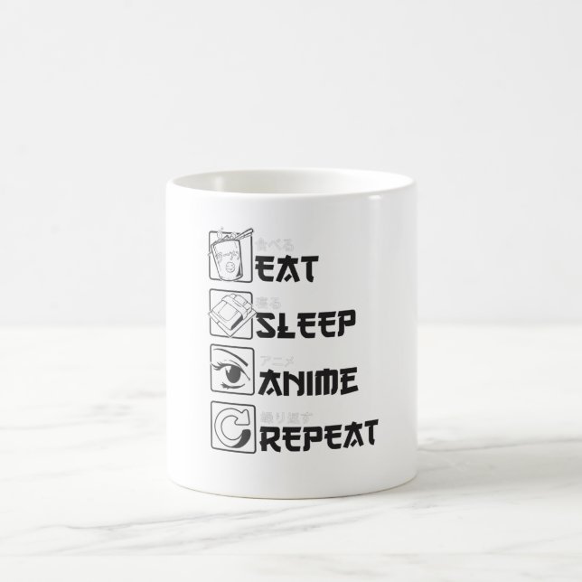 Caneca De Café Animes Engraçados Comem Sono Repetem Otaku (Centro)