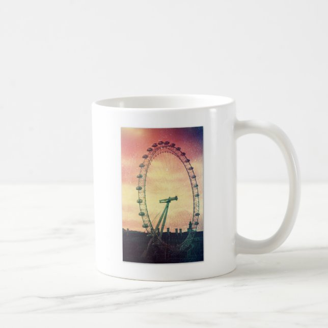 Caneca De Café Anitiqued London Eye no Sunrise (Direita)