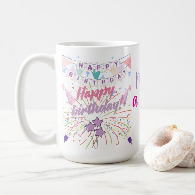 Caneca De Café aniversário (Com Donut)
