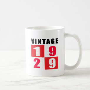 Caneca De Café Aniversário 1929 do vintage