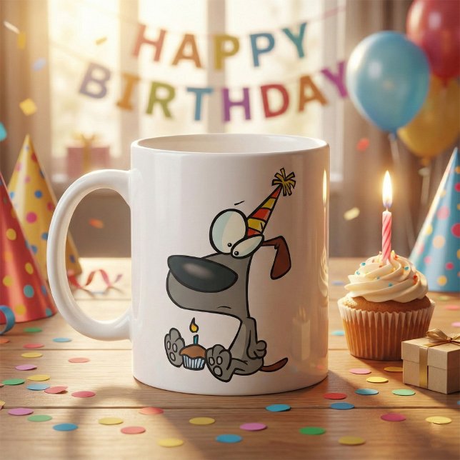 Caneca De Café Aniversário Cachorro Café Mug (Criador carregado)