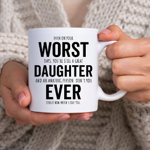 Caneca De Café Aniversário da Filha Sarcástica, Pior Filha de Tod