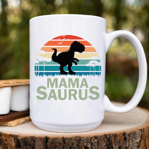 Caneca De Café Aniversário da mãe de Mama Dinosaur