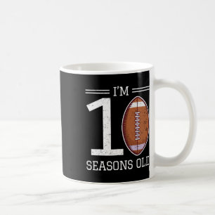 Caneca De Café Aniversário de 10 anos de futebol americano menino
