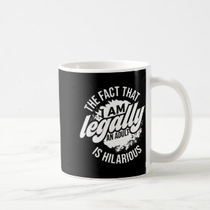 Caneca De Café Aniversário de 18 anos agora sou legalmente adulto