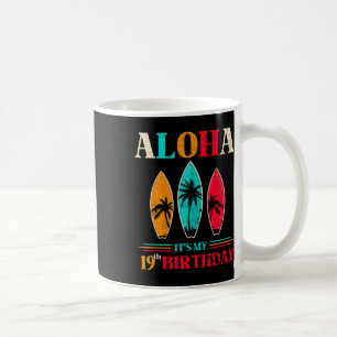 Caneca De Café Aniversário de 19 anos Aloha Havaí Praia Tropical