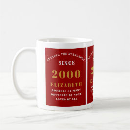Caneca De Café aniversário de 21 anos 2000 Red Standards Adiciona