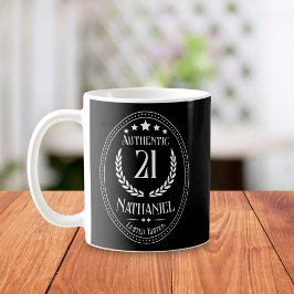 Caneca De Café Aniversário de 21 anos da Edição Limitada de Preto