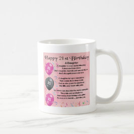 Caneca De Café Aniversário de 21 anos do poema da filha