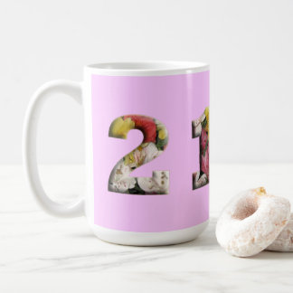 Caneca De Café aniversário de 21 anos Milestone Personalizável