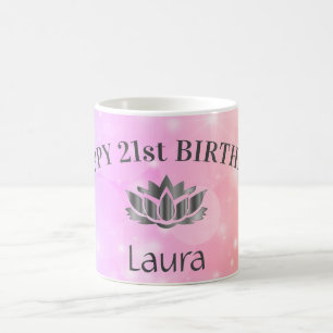 Caneca De Café Aniversário de 21 anos Sparkly Mug personalizado