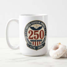 Caneca de Café Aniversário de 250 anos da América