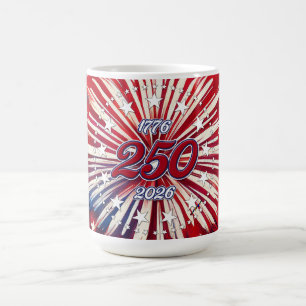 Caneca De Café Aniversário de 250 anos da América 1776-2026 Fogos