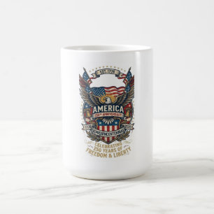 Caneca De Café Aniversário de 250 anos da América Patriótica 1776