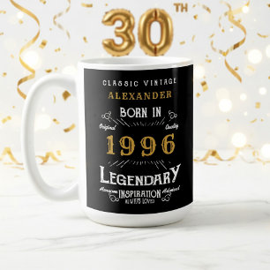 Caneca De Café Aniversário de 30 anos 1996 Lendário Retro