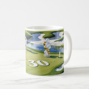 Caneca De Café Aniversário de 30 anos de aniversário de golfe no