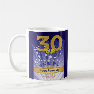 Caneca De Café Aniversário de 30 Anos de Recuperação com Numeral 