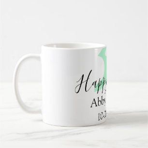 Caneca De Café aniversário de 30 anos letra negrito pastel amarel