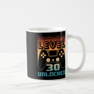 Caneca De Café aniversário de 30 anos para Homens Nível 30 Jogado