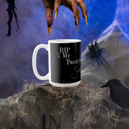 Caneca De Café ANIVERSÁRIO DE 30 ANOS preto 20s RIP branco