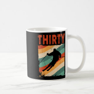 Caneca De Café Aniversário de 30 anos Retro Esqui Esqui 30 Anos H
