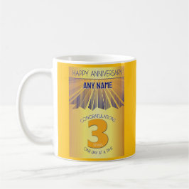 Caneca De Café Aniversário de 3 Anos de Sobriedade | 12 Passos Go