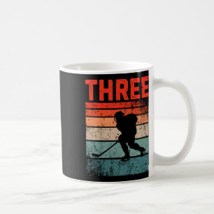 Caneca De Café aniversário de 3 anos Retro Hóquei No Gelo De 3 An