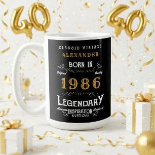 Caneca De Café Aniversário de 40 anos 1986 Lendário Retro