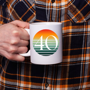 Caneca De Café Aniversário de 40 anos ao nascer do sol