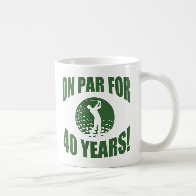 Caneca De Café Aniversário de 40 anos de Golfer (Direita)