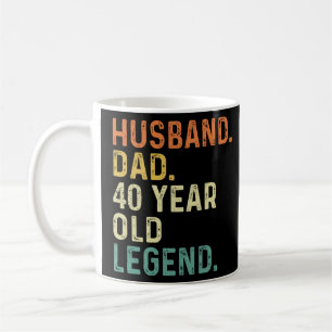 Caneca De Café Aniversário de 40 anos de lenda de 40 anos de pai