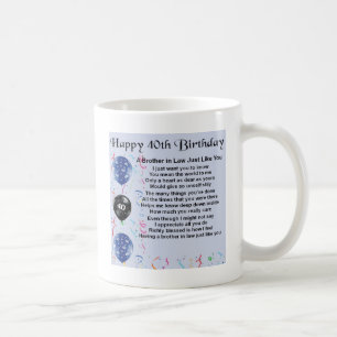 Caneca De Café Aniversário de 40 anos do poema do cunhado