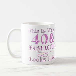 Caneca De Café Aniversário de 40 anos Fabulosa Para Ela