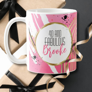 Caneca De Café aniversário de 40 anos Fabuloso Para Seu Preto Cor