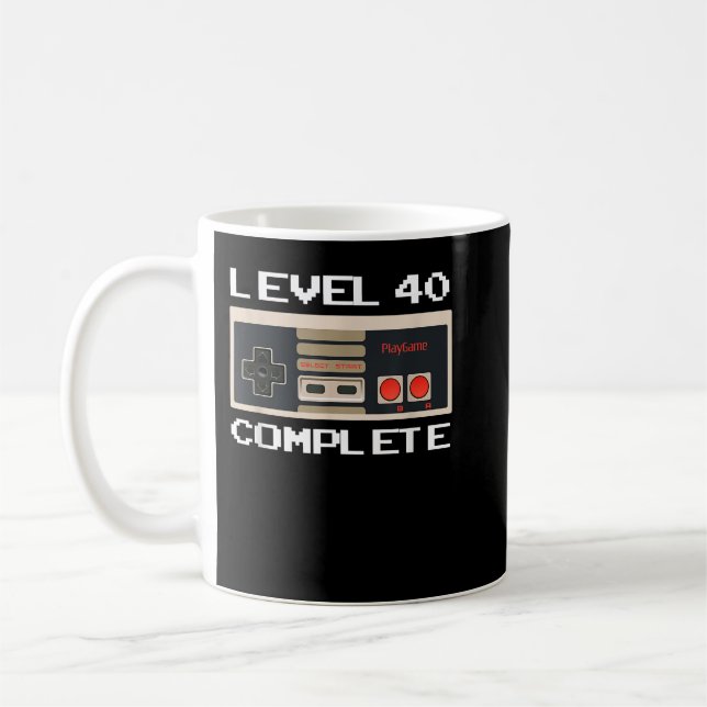 Caneca De Café aniversário de 40 anos Ideias Nível 40 Completo Jo (Esquerda)