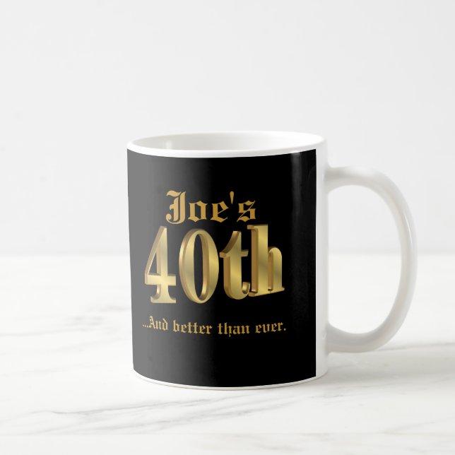 Caneca De Café aniversário de 40 anos Mug personalizado (Direita)